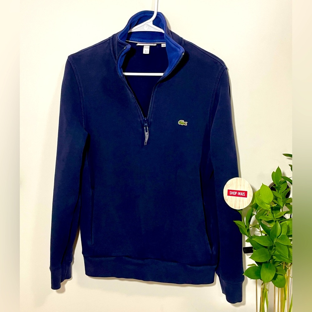 Lacoste Long Sleeve Half Zip Shirts For Men Size Medium
